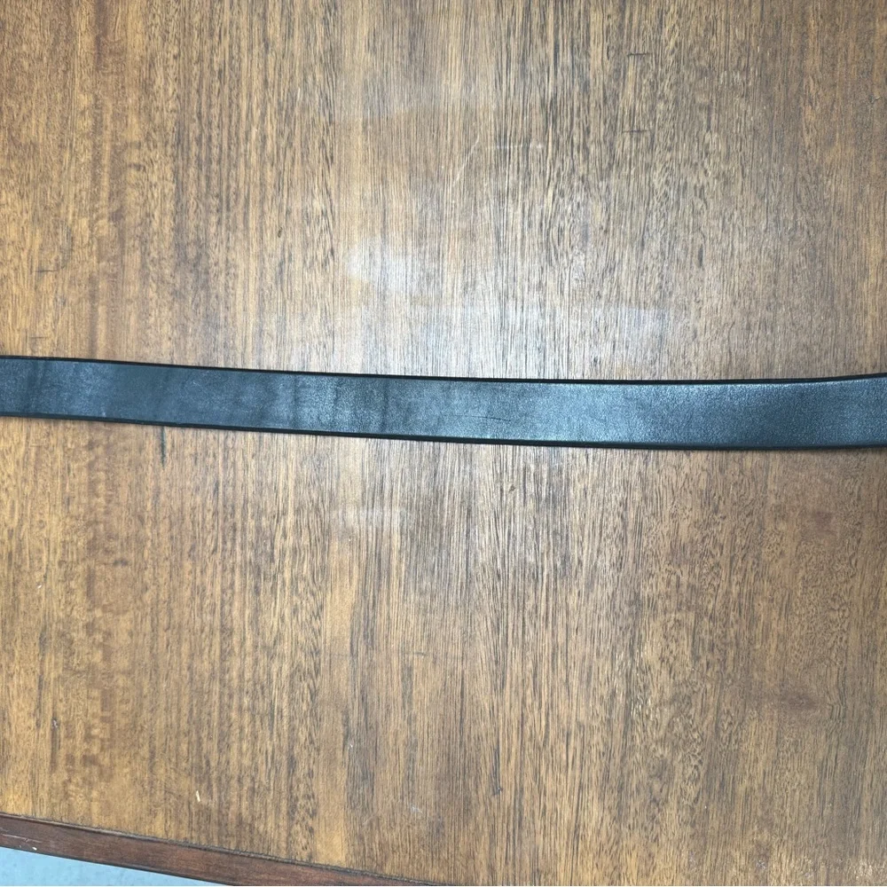 Leegin British Mens Black Leather Belt made in USA‎ Sz 50 fits 48